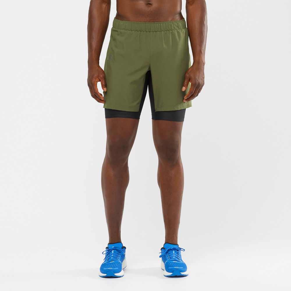 Salomon Israel XA TWINSKIN - Mens Shorts - Olive (NIFM-32054)